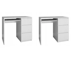 Top E Shop 2x topeshop rašomasis stalas lima 98x76cm dešininis, baltos spalvos