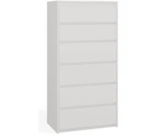 Top E Shop Komoda Karo K6, spintelė su 6 stalčiais, aukštis 139 cm, skirta svetainei, miegamajam, balta