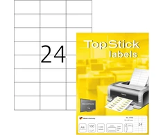 Top Stick 8706 universalūs lipdukai 70x37mm balti (100 vnt.)
