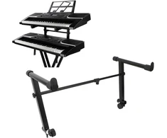 Topiky Topikysu81a59gpg Klaviatūros stovas 2 lygių adapteris, pakopinis stovas E pianino klaviatūros stovo laikikliui, L formos E pianino klaviatūros pakėlimo stovas, 42–75 cm pločio reguliavimas, Topikysu81a59gpg