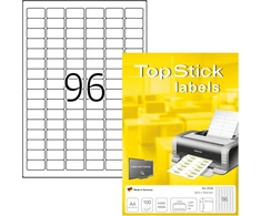 Topstick Universalios Etiketės, 9600 Vnt., 30.5x16.9 mm, Baltos