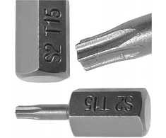 Torx antgalis trumpas tx15 t15 30mm hex 10mm s2 plienas richmann