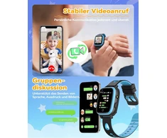 Totsyfun 4g vaikiškas išmanusis laikrodis su ilgai veikiančiu vaizdo ir telefono skambučiu, vaikiškas išmanusis laikrodis su Ip68 atsparumu vandeniui, Sos, Gps, Wifi, žingsniamačiu, mokyklos režimu berniukams ir mergaitėms 5–14 metų, dovana (mėlynas)