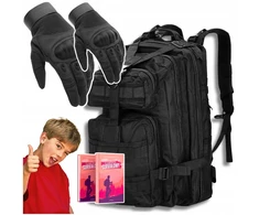 Tourist juodas backpack 35l and protective juodas pirštinės Asg dydis L