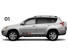 Toyota Rav4 šoninės lipdukai - 2 spalvos