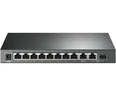 Šakotuvas Tp-link Tl-sg1210mp 10 prievadų gigabitinis Poe Lan komutatorius (8 gigabitiniai Poe+ prievadai, 1 gigabitinis Sfp prievadas, 123 W, Ieee-802.3af/at, Plug and Play, Qos, Igmp, be ventiliatoriaus) juodas