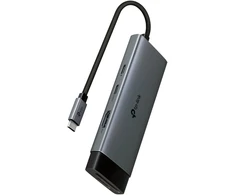Tp-link Uh7020c usb c šakotuvas pd100w, 4k 60hz hdmi, 1 × usb c, 2 × usb a, sd ir microsd kortelės iki 200mb/s, suderinamas su macos, windows, linux, ipad os, ios, android, chromeos, nintendo