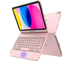 Tqq dėklas, skirtas Ipad 10 kartos su Klaviatūra/(a16) 11 kartos (11/10,9 colio, 2025/2022) su dideliu tiksliuoju jutikliniu kilimėliu, nešiojamojo kompiuterio klaviatūra su 10 spalvų apšvietimu, itališka