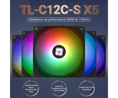 Tr tl-c12c-s x5 cpu oro ventiliatorius 120 mm argb korpuso aušintuvas, cpu ventiliatorius 12 v, tylus pwm kompiuterio ventiliatorius su s-fdb guoliu, aušinimo greitis iki 1550 rpm