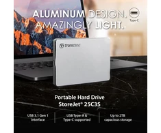 Transcend Storejet M3 išorinis kietasis diskas, atsparus smūgiams, 500 Gb, sidabrinis