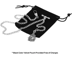 Treeweto Kišeninio laikrodžio grandinėlė su T formos strypu, Albert tipo kišeninio laikrodžio grandinėlė su antikvariniu skydu pakabuku ir 2 kabliukais liemenės sagos skylutei