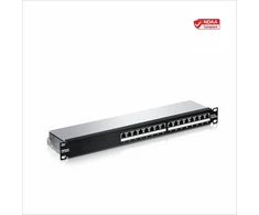 Trendnet Tc-p16c6as 16 prievadų Cat6a ekranuota patch panelė, 1u 19" metalinis korpusas, suderinama su 10g, suderinama su Cat5e / Cat6 / Cat6a Ethernet kabeliais, kabelių valdymas