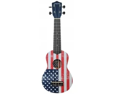 Trevi Jeremi S3-am sopraninis ukulele su amerikos vėliavos grafika