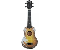 Trevi Jeremi S3-bc Sopraninis ukulele su Havajų palmių grafika