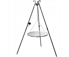 Trikojis grilis 185 cm sodo laužavietės grotelės 80 cm nerūdijančio plieno Inox