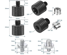 Objektyvas Tripod adapteris nuo 1/4 iki 3/8 colio sriegio trikojo kameros varžtų adapterio rinkinys adapteris trikojis dvigubas varžtas kameros mikrofono trikojo lempos trikojams