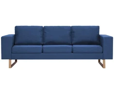 Fotelis Trivietė sofa, mėlyna, audinys