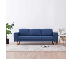 Fotelis Trivietė sofa, mėlyna, audinys