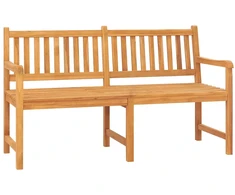 Trivietis sodo suoliukas su staliuku, 150cm, tikmedžio masyvas