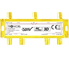 Tronicxl 6 krypčių skirstytuvas premium tv kabelio adapteris antenos skirstytuvas kabelinė televizija dvbc, pvz., unitymedia skirstytuvui unicable 6 krypčių hd suitable 4k hdtv dc passage fm radio palydovinės sistemos