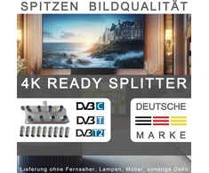 Tronicxl 8 krypčių sat skirstytuvas bk palydovinis skirstytuvas 8 abonentams tv kabelio adapteris antenos skirstytuvas kabelinė tv dvbc, skirtas catv vodafone unitymedia unicable aerial sky hd suitable 4k 3d