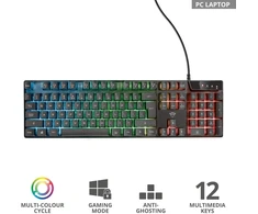 Trust Gxt 835 Azor žaidimų klaviatūra su Rgb pašvietimu