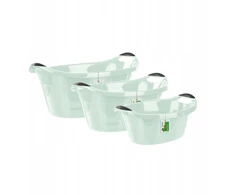 Trys ovalūs skalbinių dubenys 50cm 62cm 71cm žali