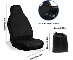 Tshaoun 2 x sėdynių apsaugos automobilinėms sėdynėms, universalus automobilinės sėdynės apsauga, priekinė sėdynė, labai neperšlampami automobilinių sėdynių užvalkalų rinkinys, juodas, aukštos kokybės nailonas, apsauginis dirbtuvių uždangalas, vairuotojo s