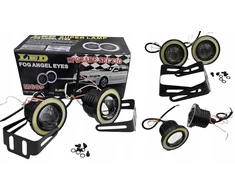 Tsm shop apvalūs dienos žibintai 2in1 drl halogen cob linzė ring 89mm