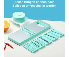 Ttstoiee daržovių pjaustyklė, 6 keičiami nerūdijančio plieno peiliukai tarkavimui, julienne pjaustyklė bulvėms, agurkams, morkoms, daugiafunkcinė daržovių pjaustyklė