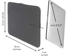 Tucano Second Skin 15-16" Neopreno dėklas nešiojamam kompiuteriui, juodas