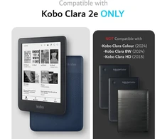 Tudia Skn dėklas, suderinamas su Tolino Shine 4 / Kobo Clara 2e (6 colių) dėklu, [sustiprinti kampai] smūgiams atsparus plonas skaidrus galinis lengvas matinis neslystantis šoninis Tpu buferis, skirtas el. skaityklei - skaidrus