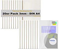Tuka-i-akut A4 įrišimo dangteliai, 3 mm, 20 vnt., balti