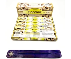 Tulasi Smilkalų lazdelės (coconut) Coco... Smilkalų lazdelės Joss 120 vnt. Kvapnios smilkalų lazdelės, namų gamybos Joss lazdelės su pelenine
