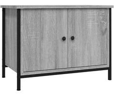 TV staliukas TV spintelė su durelėmis, pilka ąžuolo, 60x35x45cm, mediena