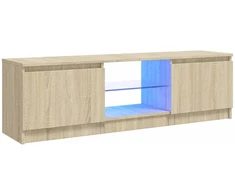 TV staliukas TV spintelė su LED apšvietimu, ąžuolo spalvos, 120x30x36cm