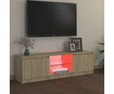 TV staliukas TV spintelė su LED apšvietimu, ąžuolo spalvos, 120x30x36cm