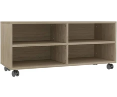 TV staliukas TV spintelė su ratukais, ąžuolo, 90x35x35cm, apdirbta mediena