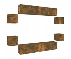 TV staliukas Tv spintelių komplektas przydymiony dąb – 80x30x30 cm, 30,5x30x60 cm