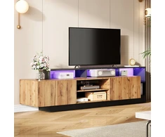 Tv staliukas televizoriams iki 70 colių, modernus led, skirtas svetainei ir miegamajam, medinis