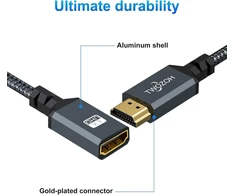 Twozoh Hdmi ilginimo kabelis 0,5 m, 2 vnt. pakuotė, 4k Hdmi ilginimas, nuo vyriško iki moteriško pinto nailono Hdmi 2.0 kabelio adapteris palaiko 4k@60hz 3d Hdr