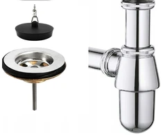 Tycner chromuotas metalinis butelinis praustuvo sifonas