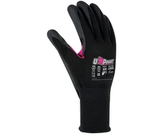 U-power Love Suporto darbo pirštinės, apsauga nuo nelaimingų atsitikimų, nailonas, spandeksas, elastinės nitrilo putos, sutvirtinimas tarp policijos smiliaus jutiklinio ekrano apsauga, mechaninė šiluminė rizika, juoda, fuksijų spalva 8/m