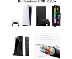 Ubluker 8k Hdmi kabelis, 15 m, didelės spartos Hdmi kabelis, 4k@120 Hz, 8k@60 Hz, nailono pynės Earc Dts:x Dolby Atmos Dynamic Hdr Hdcp 2.3, suderinamas su Rtx 4090, Mac, garso juostomis, Ps5 5, XBOX, žaidimų kompiuteriais