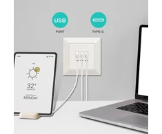 Ucomen 5.0v, 3.1a įleidžiamas įkroviklis su 2 usb type a ir 1 type c prievadais, baltas (2 vnt.)
