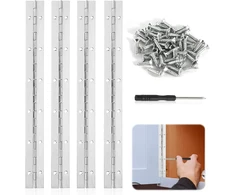 Udbrud Rod vyriai, 4 vnt., 30 cm, pianino juosta, nerūdijantis plienas, su 48 vnt. varžtų, nerūdijančio plieno vyrių jungtis, patvarus pianino vyris pianinams, spintelių durelėms, langams
