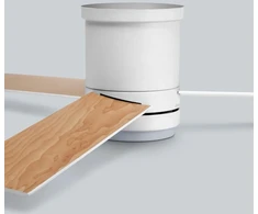 Ufesa Katmandu lubų ventiliatorius su šviesa, 3 apverčiamos mentės 132 cm, 40 W, 6 greičiai, itin tylus, vasaros - žiemos funkcija, laikmatis 8 valandos, 3 šviesos lygiai, nuotolinis valdymas, balta mediena