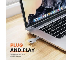 Uflatek 16 Gb atmintinė, raktų formos Usb atmintinė metalinis U diskas sidabrinis Usb 2.0 pendrive vandeniui atspari atmintinė naujoviška jump drive sulankstoma duomenų saugykla smagiai dovanai