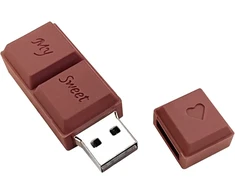 Uflatek atmintinė 64 Gb šokolado dizaino atmintinė 2.0 naujoviška Usb atmintinė ruda atmintinė nešiojama atmintinė reklamoms gimtadieniui Kalėdoms vestuvių dovanoms