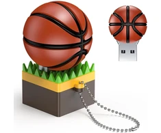 Uflatek Usb atmintinė 16 Gb krepšinio formos silikoninė Usb 2.0 atmintinė ruda 16 Gb talpos animacinė Usb atmintinė išoriniai duomenų kaupikliai dovanoms